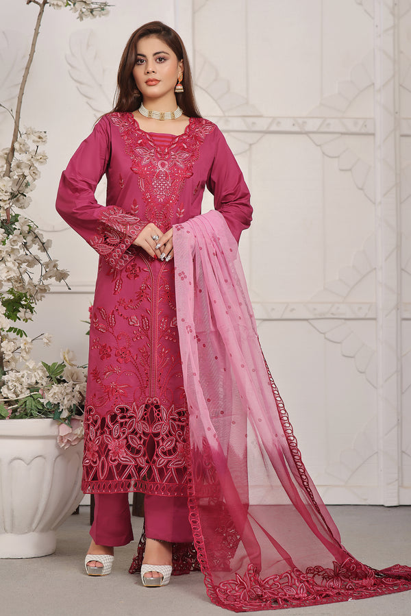 3 PIECE - EMBROIDERED CHIKANKARI LAWN SUIT 513K