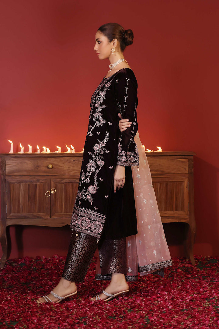 3 PIECE - EMBROIDERED VELVET SUIT 140K - Dressline Fabric