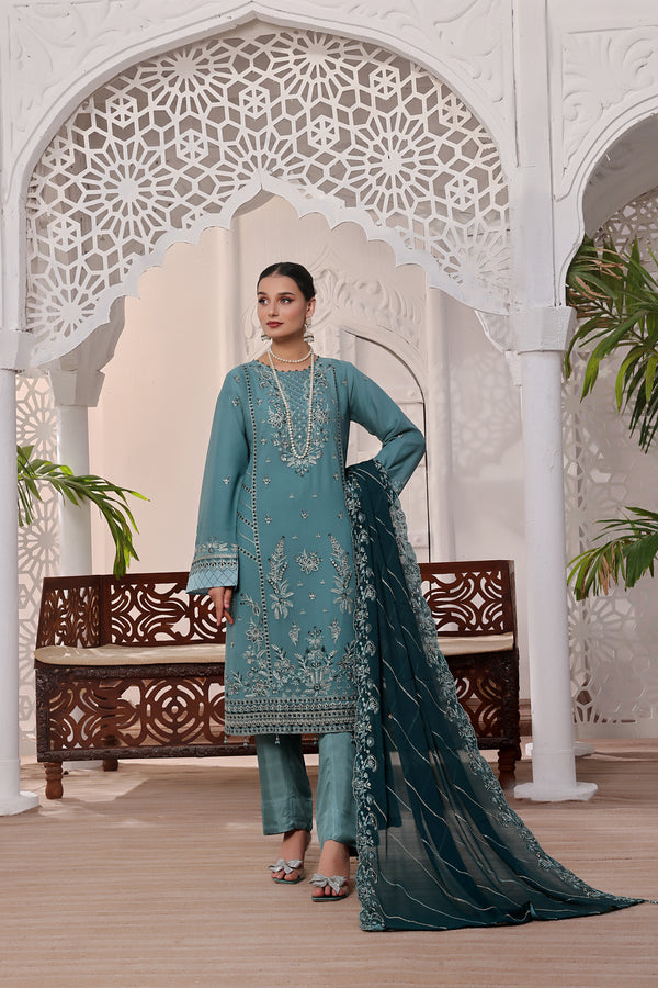 Semi Stitched 3 Pcs Embroidered Luxury Chiffon Collection