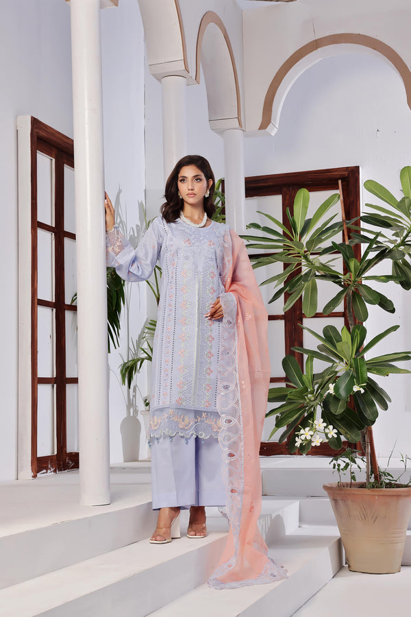 New Un Stitched 3 Pcs Premium Embroidered Chicken-Kari Doriya Lawn Collection