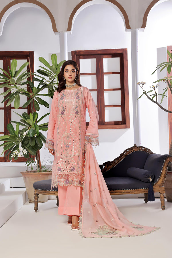 New Un Stitched 3 Pcs Premium Embroidered Chicken-Kari Doriya Lawn Collection