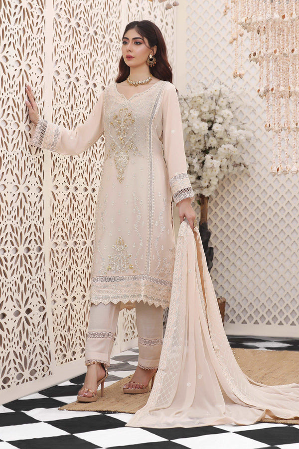 3 PIECE - EMBROIDERED CHIFFON SUIT 975J - Dressline Fabric