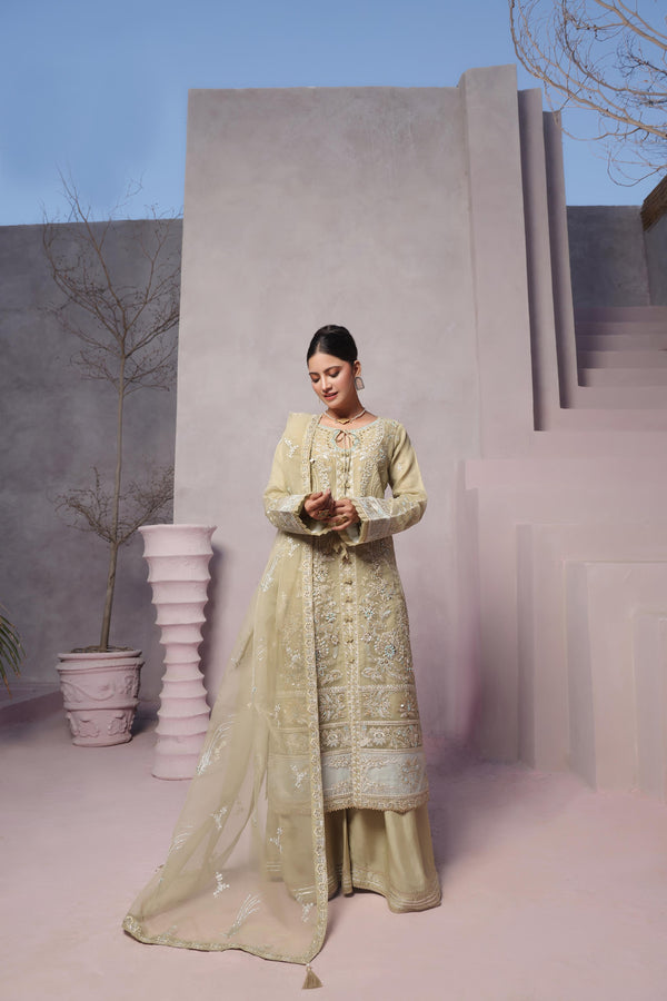 Unstitched 3-Piece Luxury Embroidered Organza Collection