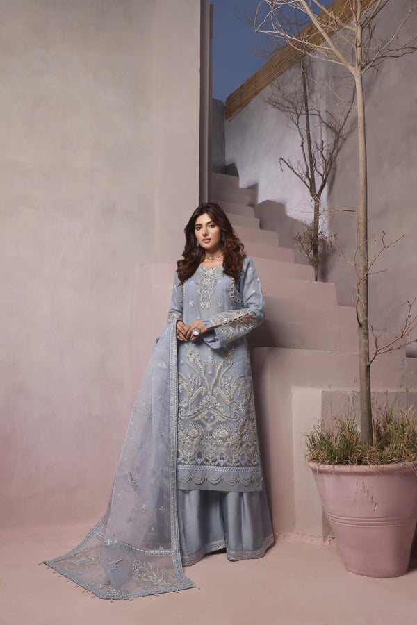 Unstitched 3-Piece Luxury Embroidered Organza Collection