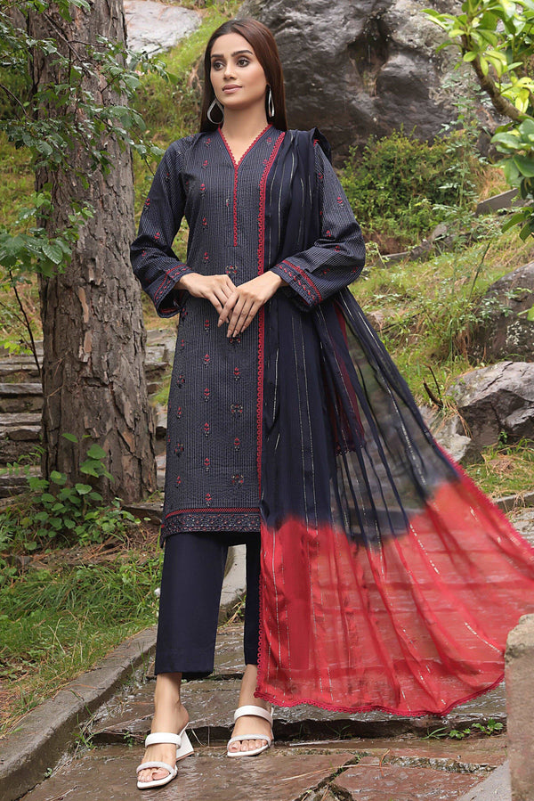 3 PIECE - EMBROIDERED LAWN SUIT 092K - Dressline Fabric