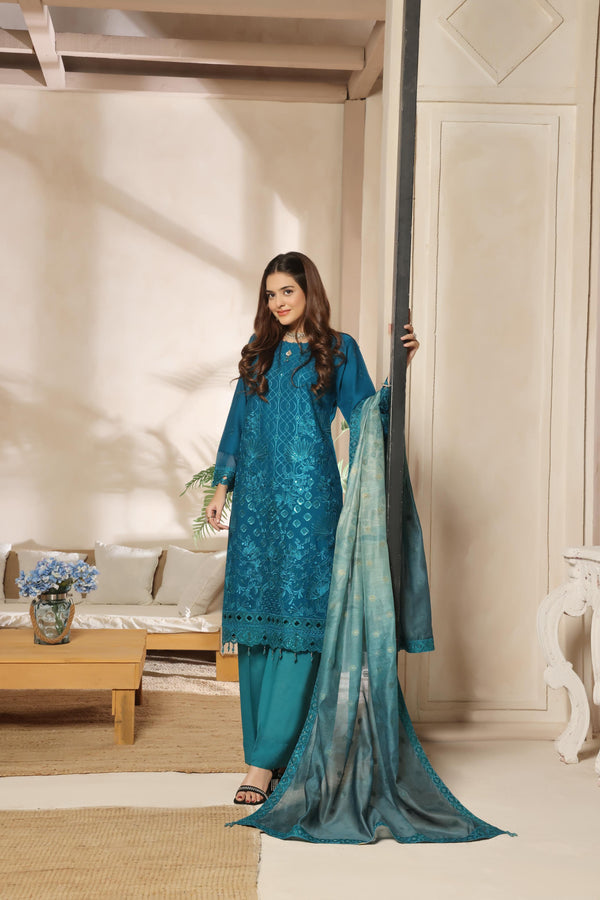 Launching New Semi Stitched 3 Pcs Embroidered Luxury Chiffon Collection