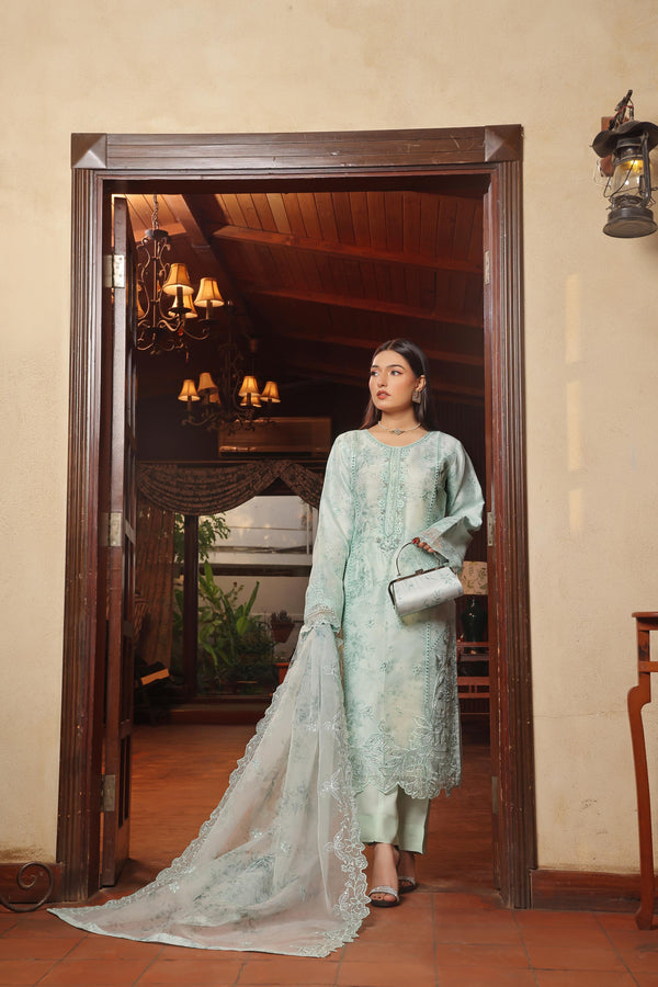 Stitched 3 Piece Embroidered Luxury Organza Collection