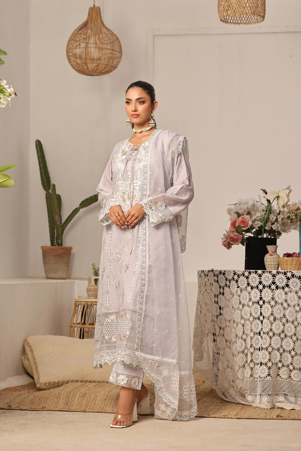 New Semi Stitched 3 Pcs Embroidered Viscose Zari Collection