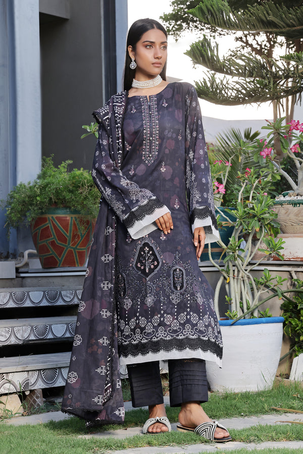 3 PIECE - DIGITAL PRINTED LASERKARI  LAWN SUIT