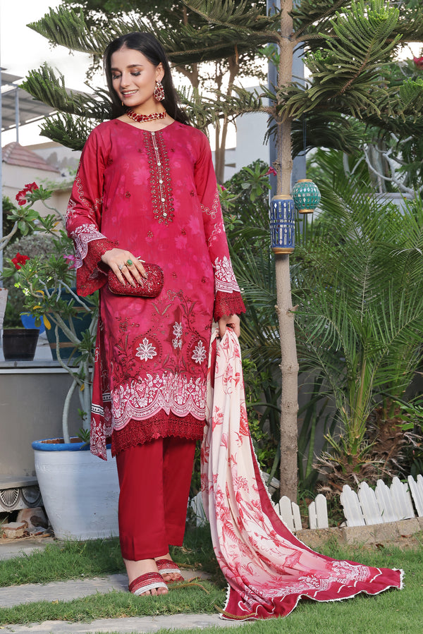 3 PIECE - DIGITAL PRINTED LASERKARI  LAWN SUIT