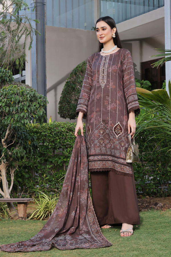 3 PIECE - DIGITAL PRINTED LASERKARI  LAWN SUIT