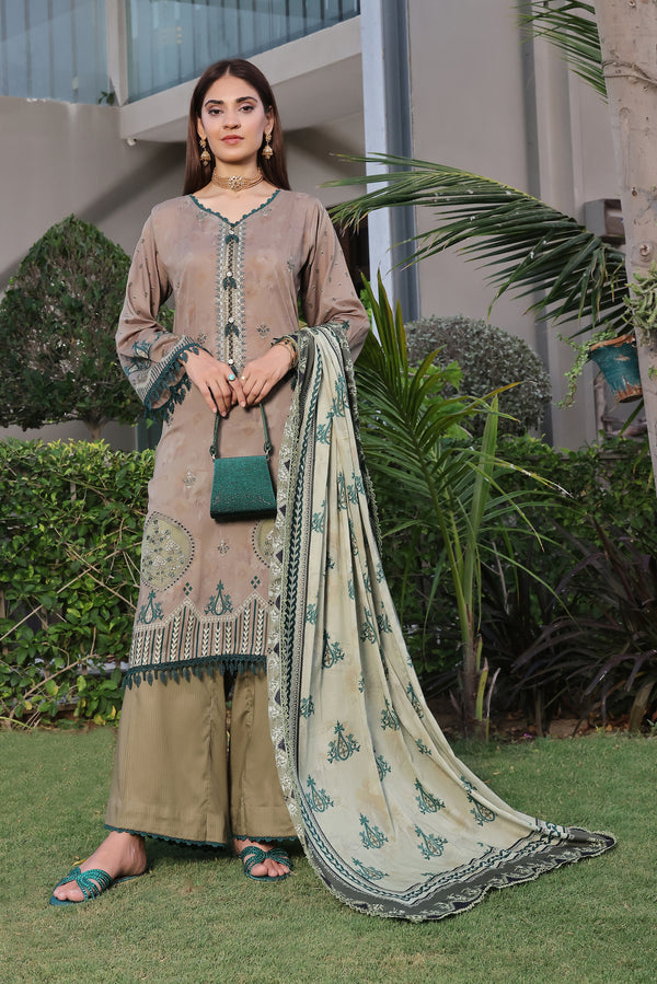 3 PIECE - DIGITAL PRINTED LASERKARI  LAWN SUIT