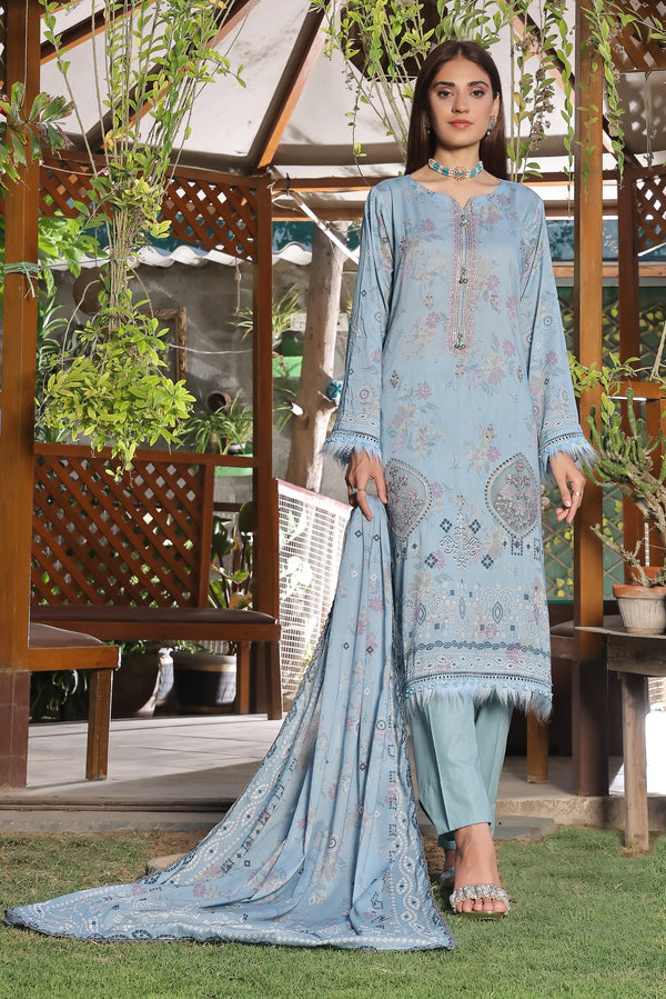 3 PIECE - DIGITAL PRINTED LASERKARI  LAWN SUIT