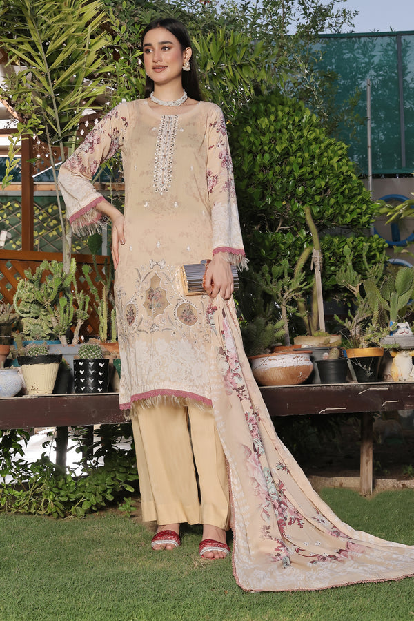 3 PIECE - DIGITAL PRINTED LASERKARI LAWN SUIT