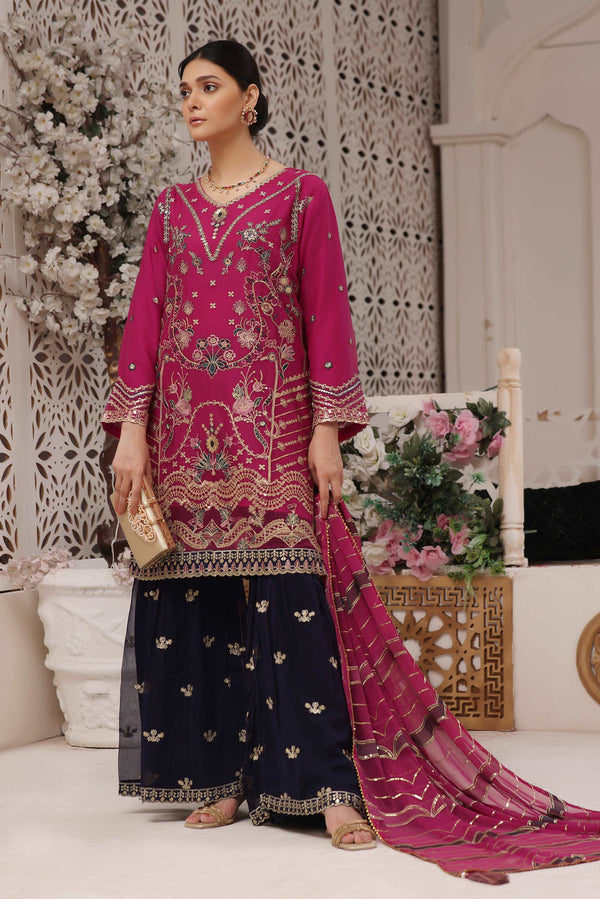 3 PIECE - EMBROIDERED CHIFFON SUIT 964J - Dressline Fabric