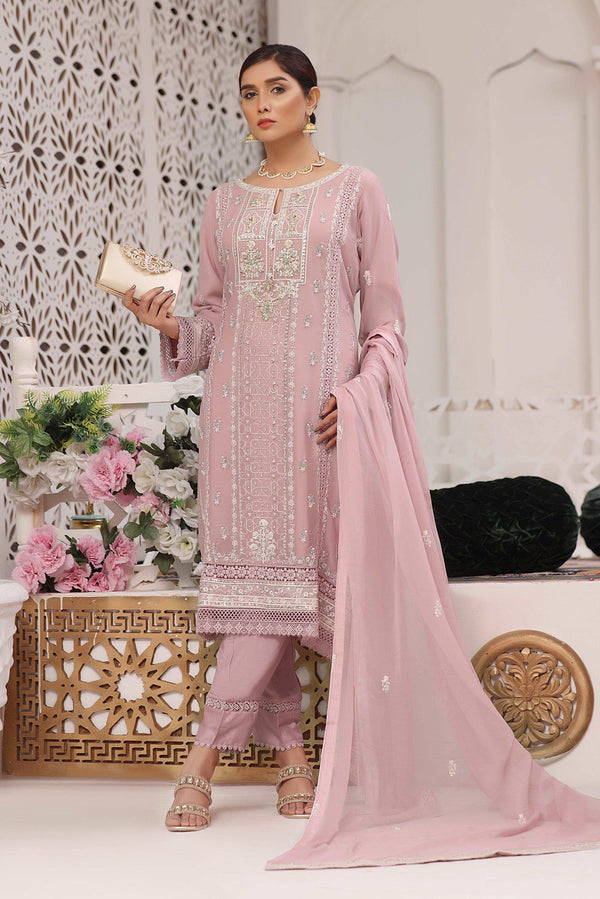 3 PIECE - EMBROIDERED CHIFFON SUIT 949J - Dressline Fabric