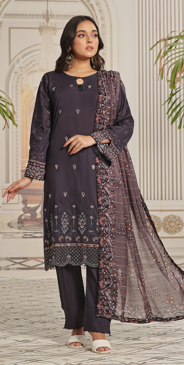 Un Stitched 3 Pcs Embroidered Chikankari Digital Printed Lawn Collection