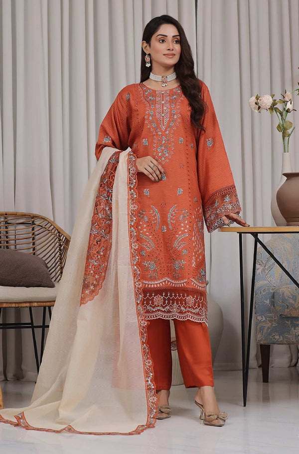 Un Stitched 3 Pcs Premium Chicken-Kari Embroidered Viscose Zari Collection