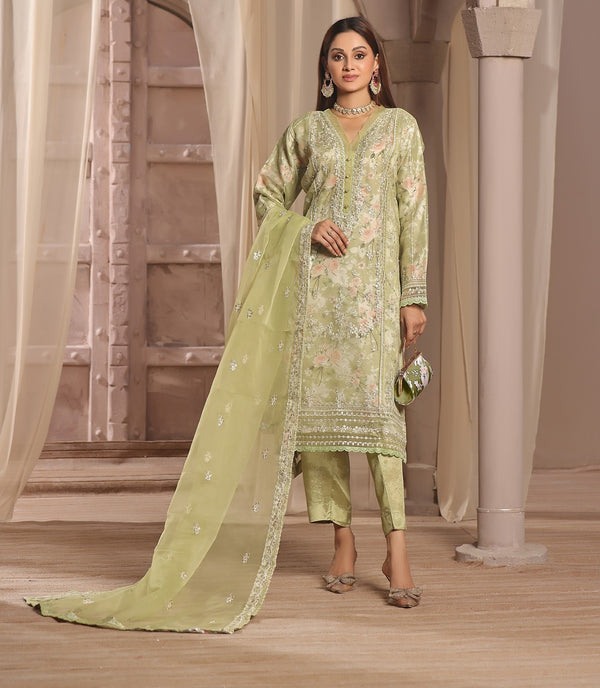 3 PIECE - EMBROIDERED ORGANZA SUIT 149K