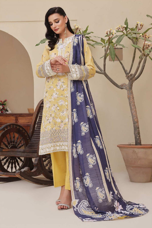 3 Piece Embroidered Digital Printed Chiaknakri & Laserkari Lawn