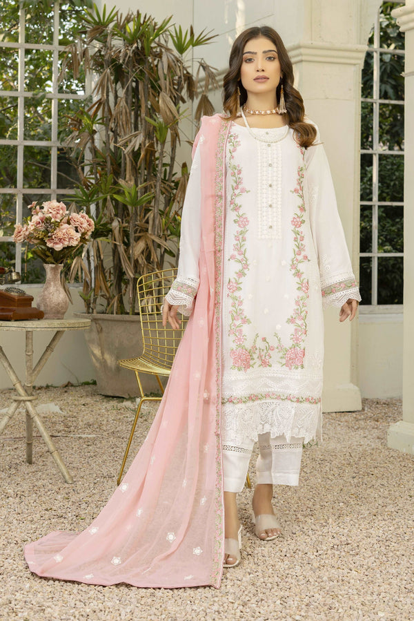 3 PIECE - EMBROIDERED CHIFFON SUIT 906J - Dressline Fabric