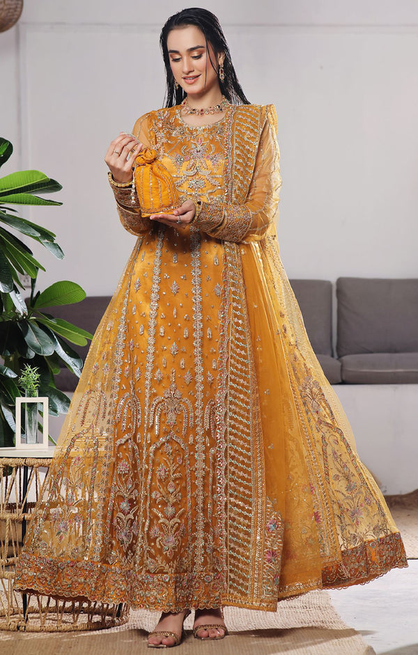 Semi stitched 3 PC Luxury Embroidered Net Collection