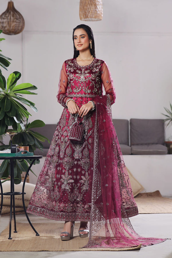 Semi stitched 3 PC Luxury Embroidered Net Collection