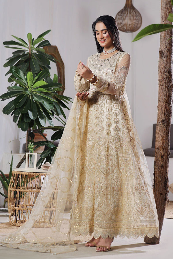 Semi stitched 3 PC Luxury Embroidered Net Collection