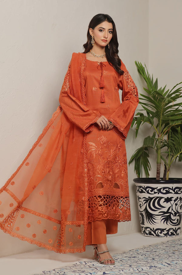 Semi Stitched 3 Pcs Embroidered Viscose Zari Collection