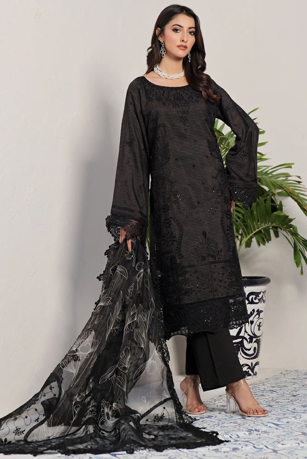 Semi Stitched 3 Pcs Embroidered Viscose Zari Collection