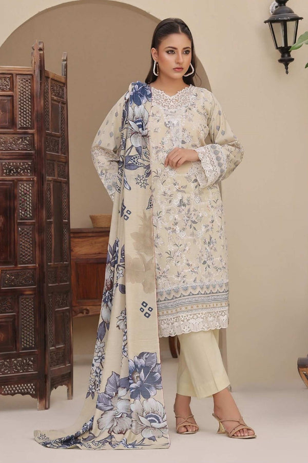 3 Piece Embroidered Digital Printed Chiaknakri & Laserkari Lawn