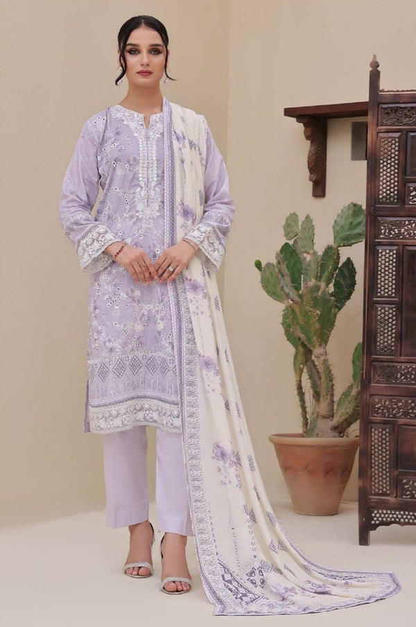 3 Piece Embroidered Digital Printed Chiaknakri & Laserkari Lawn