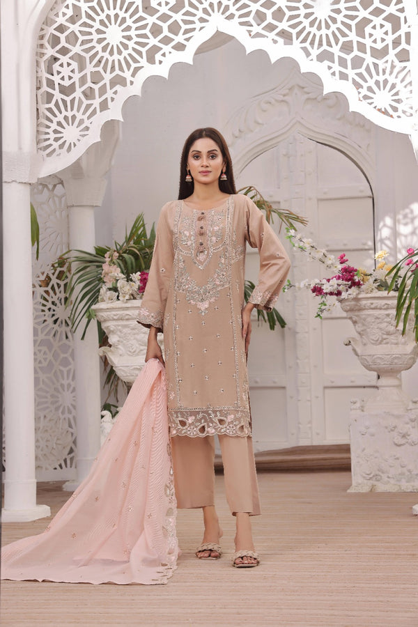 Stitched Fancy Embroidered Chikankari Lawn - Fancy  Dupatta Collection