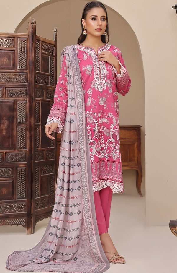 3 Piece Embroidered Digital Printed Chiaknakri & Laserkari Lawn