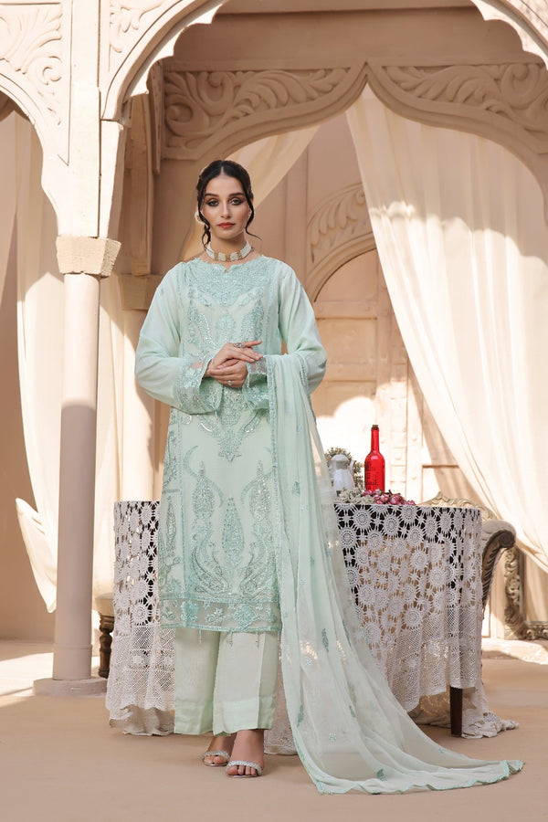 3 Pcs Embroidered Luxury Chiffon Collection