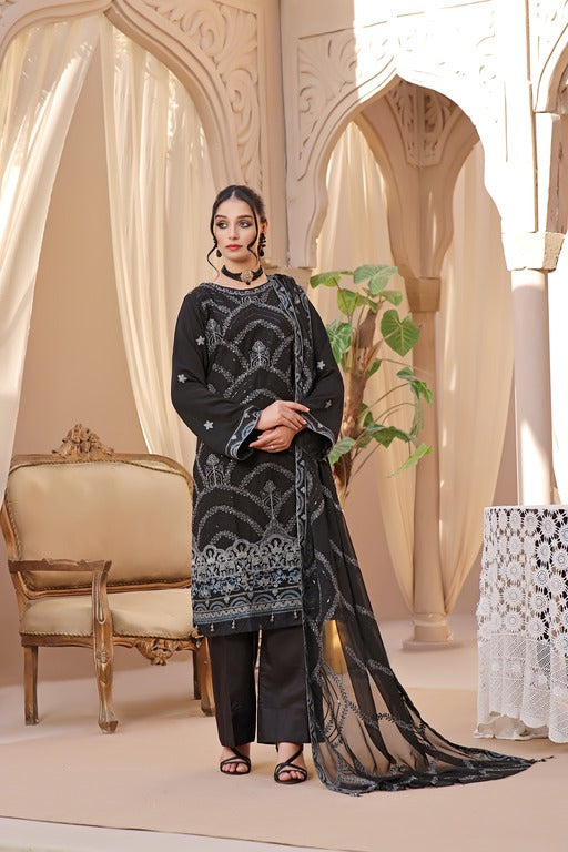 3 Pcs Embroidered Luxury Chiffon Collection