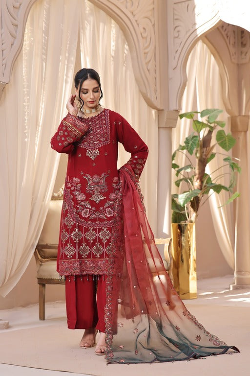 3 Pcs Embroidered Luxury Chiffon Collection