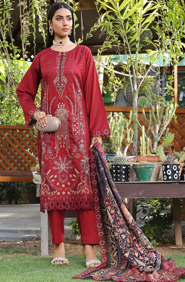 New Semi Stitched 3 Pcs Embroidered Cheickenkari & LaserKari Zari Lawn Collection