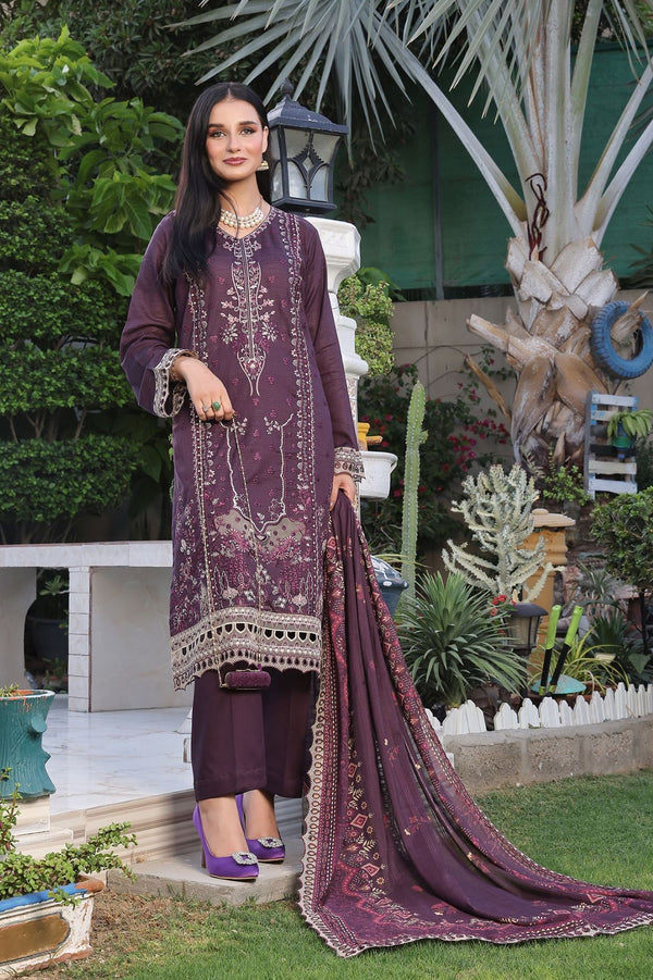 New Semi Stitched 3 Pcs Embroidered Cheickenkari & LaserKari Zari Lawn Collection