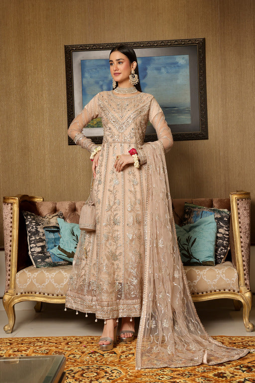 Semi stitched 3 PC Luxury Embroidered Net Collection