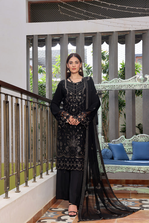 Semi Stitched 3 Pcs Embroidered Luxury Chiffon Collection