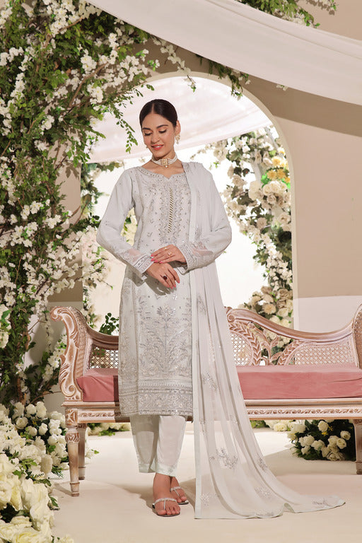 Stitched 3 Piece Embroidered Luxury Embroidered Chiffon Collection