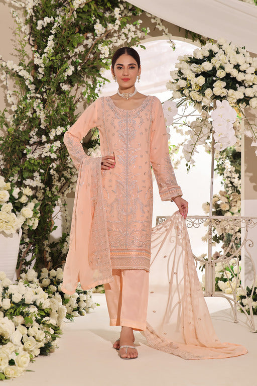 Stitched 3 Piece Embroidered Luxury Embroidered Chiffon Collection