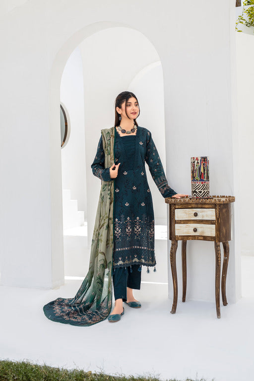 3 Pcs Premium Dyed Lawn Fancy Full Chikan-Kari with Sequence Embroidered Collection