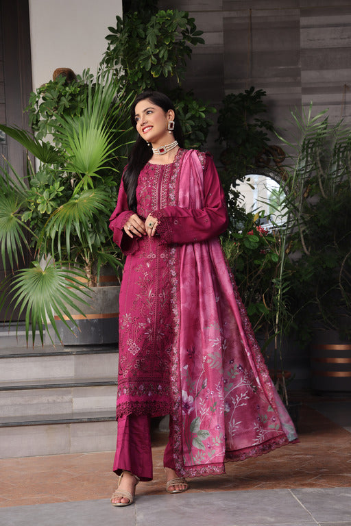 Semi Stitched 3 Pcs Embroidered Luxury Viscose Collection