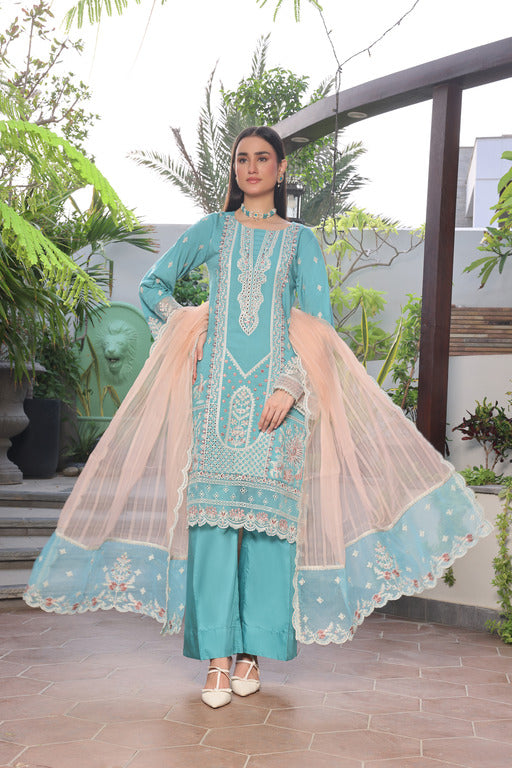 Semi Stitched 3 Pcs Embroidered Luxury Viscose Collection