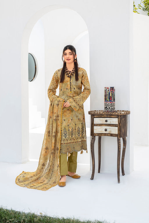 3 Pcs Premium Dyed Lawn Fancy Full Chikan-Kari with Sequence Embroidered Collection