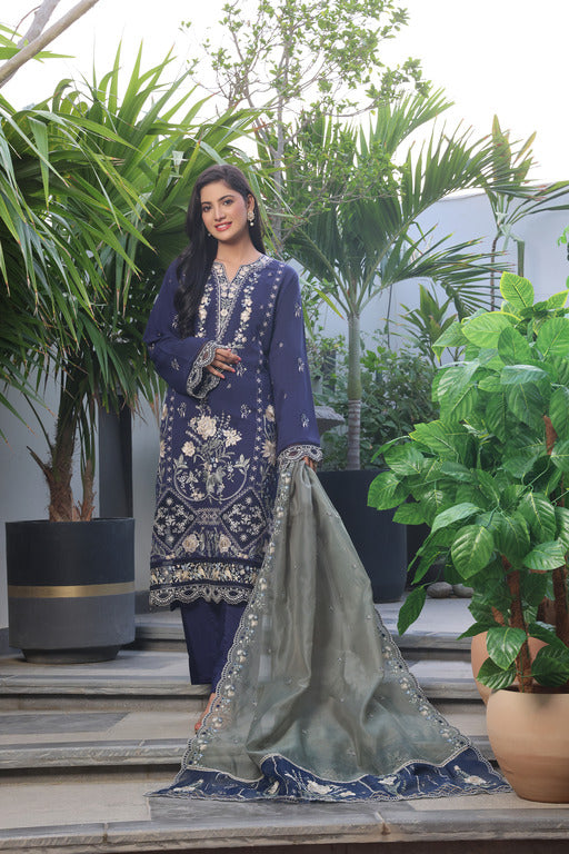 Semi Stitched 3 Pcs Embroidered Luxury Viscose Collection