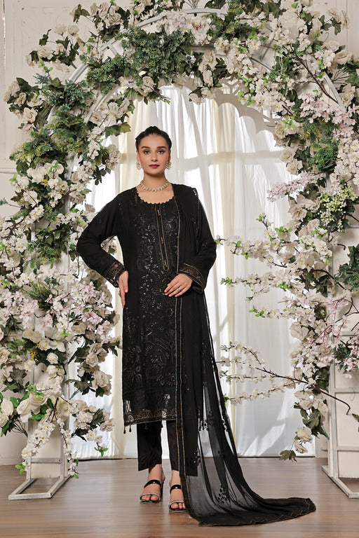 Semi Stitched 3 Pcs Embroidered Luxury Chiffon Collection