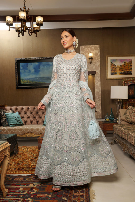 Semi stitched 3 PC Luxury Embroidered Net Collection